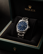 Midnight Cobalt Dress Watch Deep Navy Blue Dial | Polished Silver Steel Bracelet