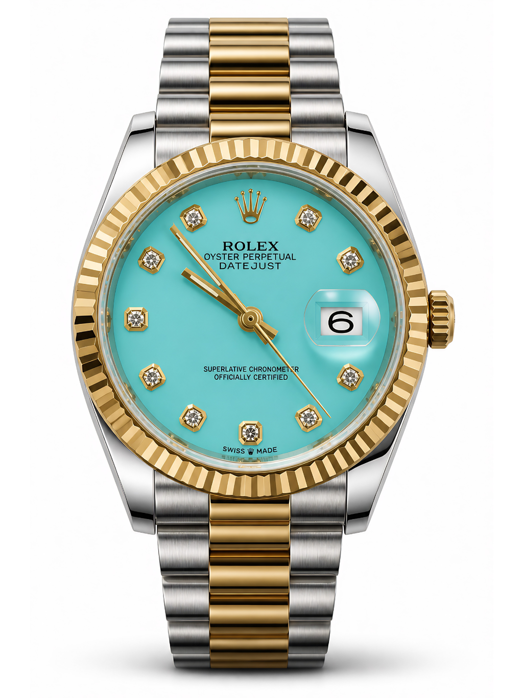Glacier Luxe Two-Tone Dress Watch | Crystal Diamond Dial Edition