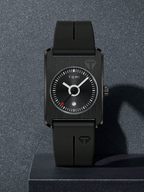 TOMI T-022 Tank Dial Watch Black Magnetic Silicone Strap Unisex Quartz Sevensi