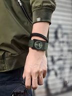 TOMI T-022 Tank Dial Watch Green Magnetic Silicone Strap Unisex Quartz Sevensi