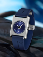 TOMI T-022 Tank Dial Watch Blue Magnetic Silicone Strap Unisex Quartz Sevensi