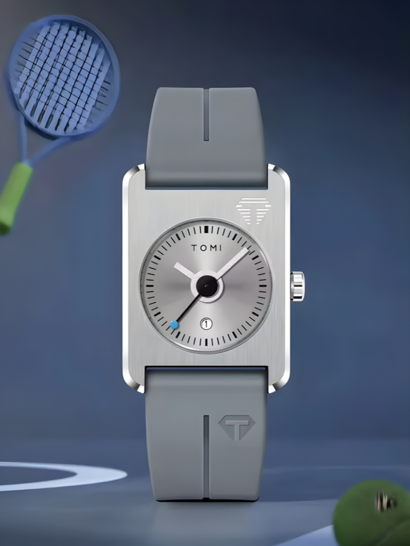 TOMI T-022 Tank Dial Watch White Magnetic Silicone Strap Unisex Quartz Sevensi