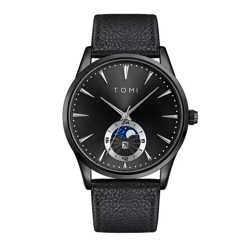 TOMI T-024 Magnetic Strap Luxury Watch Black Edition Quartz Unisex Timepiece Sevensi