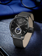 TOMI T-024 Magnetic Strap Luxury Watch Black Edition Quartz Unisex Timepiece Sevensi