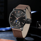 TOMI T-024 Magnetic Strap Luxury Watch Brown Leather Edition Quartz Unisex Sevensi