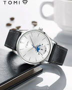 TOMI T-024 Magnetic Strap Luxury Watch Black Edition Quartz Unisex Timepiece Sevensi