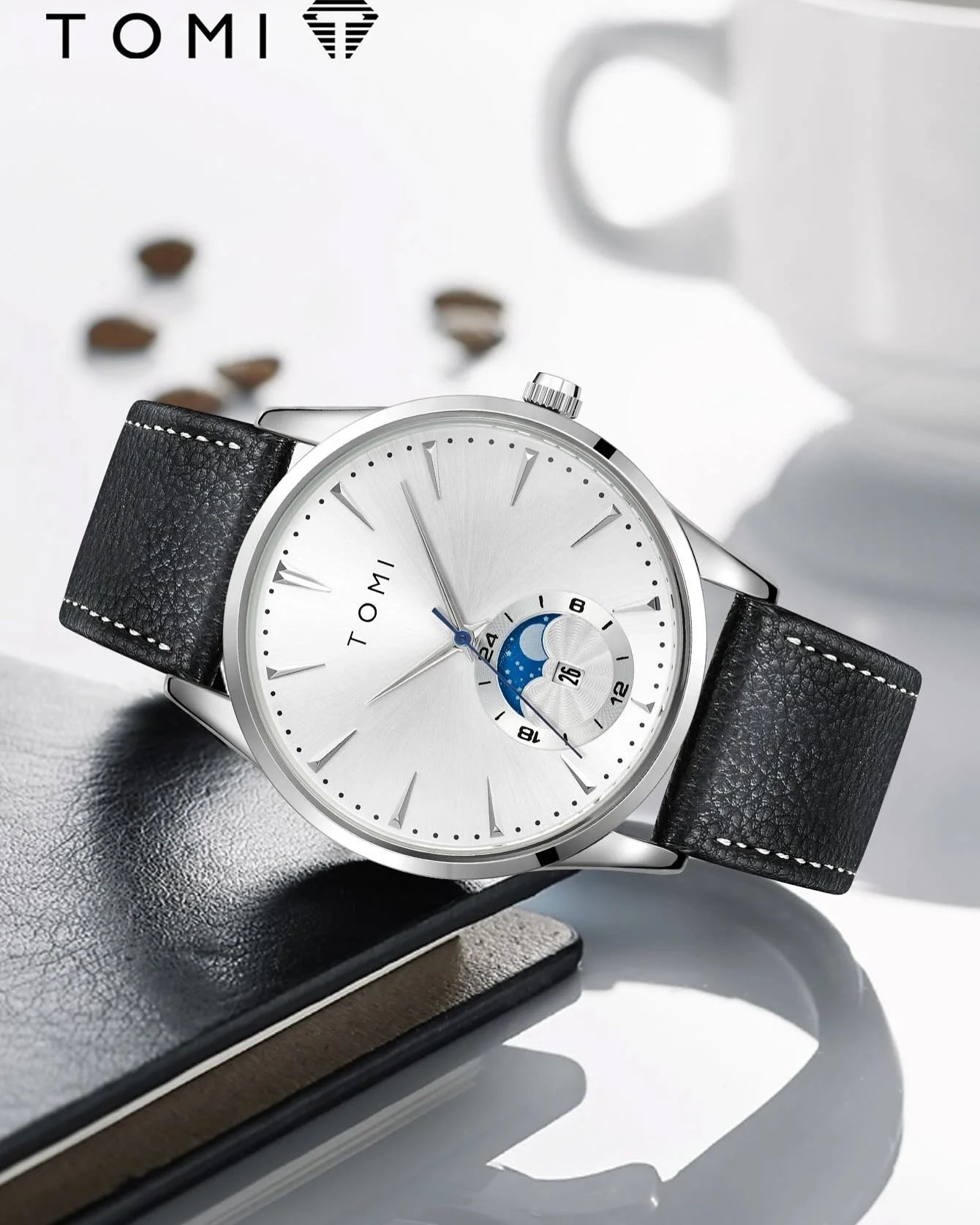 TOMI T-024 Magnetic Strap Luxury Watch Black Edition Quartz Unisex Timepiece Sevensi