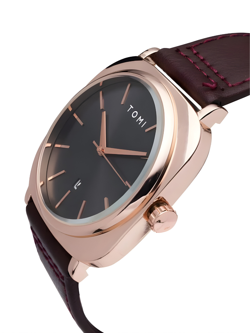 TOMI T-084 Men's Watch Quartz Date Leather Straps Sevensi