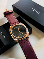 TOMI T-084 Men's Watch Quartz Date Leather Straps Sevensi