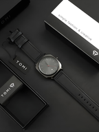 TOMI T-084 Men's Watch Quartz Date Leather Straps Sevensi