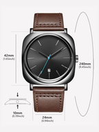 TOMI T-084 Men's Watch Quartz Date Leather Straps Sevensi