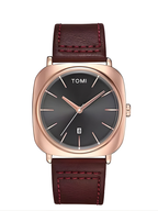 TOMI T-084 Men's Watch Quartz Date Leather Straps Sevensi