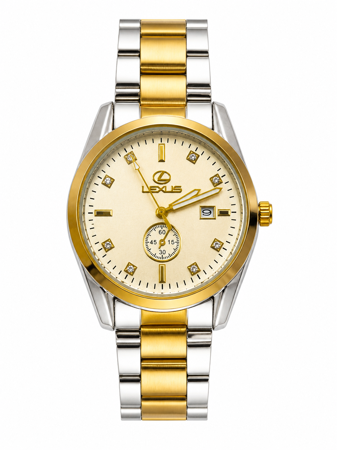 Executive Fusion Two-Tone Dress Watch Cream Dial Sub-Dial Edition | Gold Crystal Markers