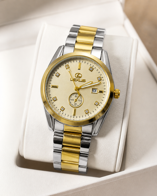 Executive Fusion Two-Tone Dress Watch Cream Dial Sub-Dial Edition | Gold Crystal Markers