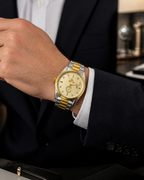 Executive Fusion Two-Tone Dress Watch Cream Dial Sub-Dial Edition | Gold Crystal Markers