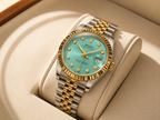 Glacier Luxe Two-Tone Dress Watch | Crystal Diamond Dial Edition