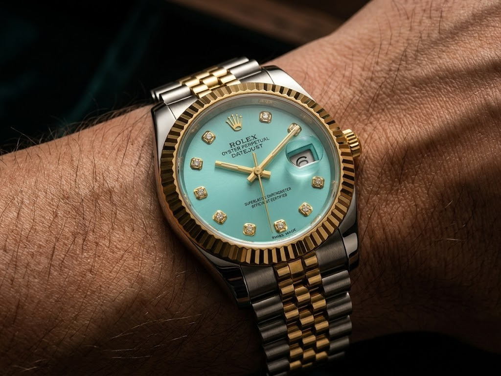 Glacier Luxe Two-Tone Dress Watch | Crystal Diamond Dial Edition