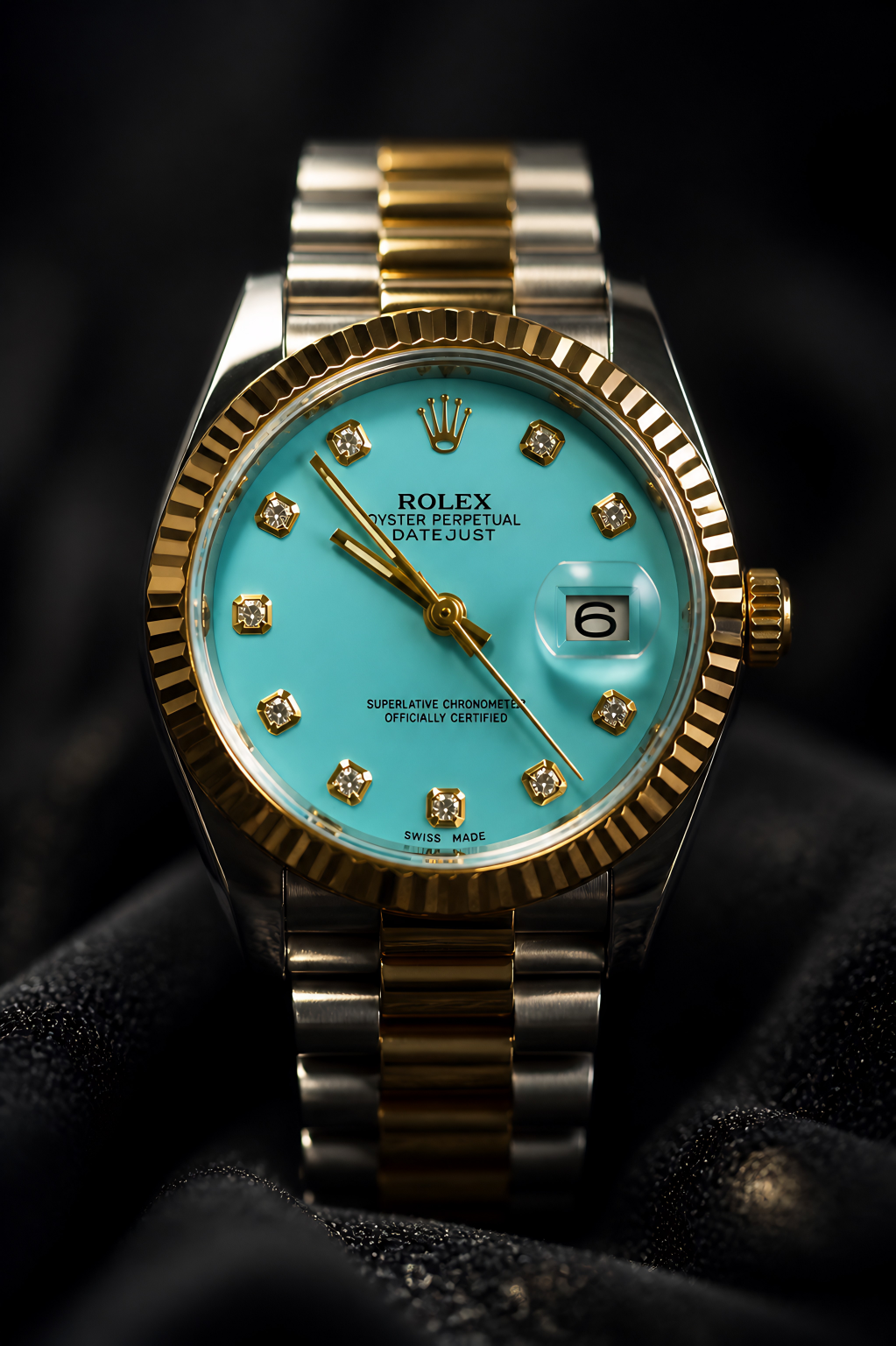 Glacier Luxe Two-Tone Dress Watch | Crystal Diamond Dial Edition