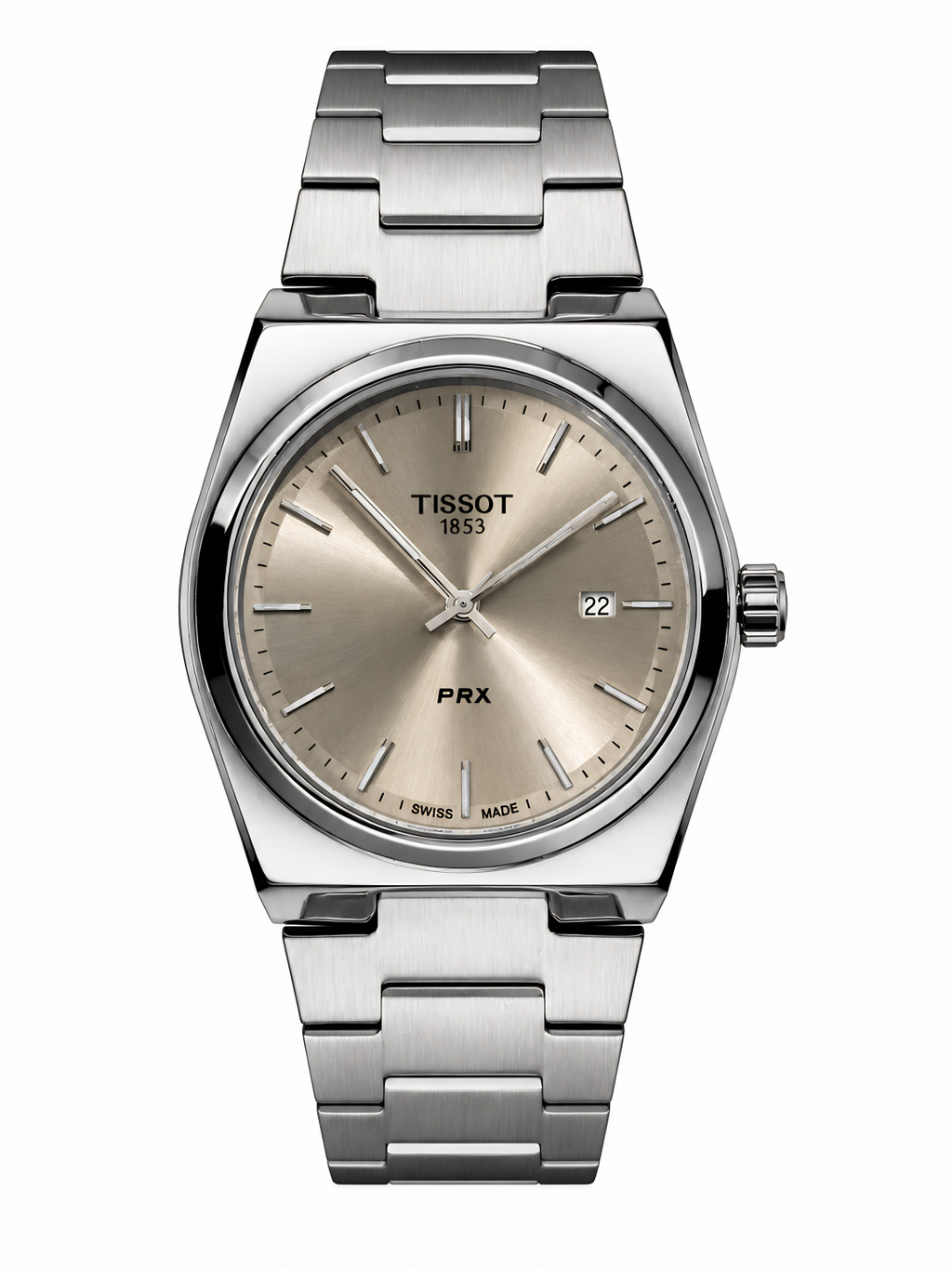 Rose Dusk Integrated Sport Watch Warm Champagne Sunray Dial | H-Link Steel Bracelet