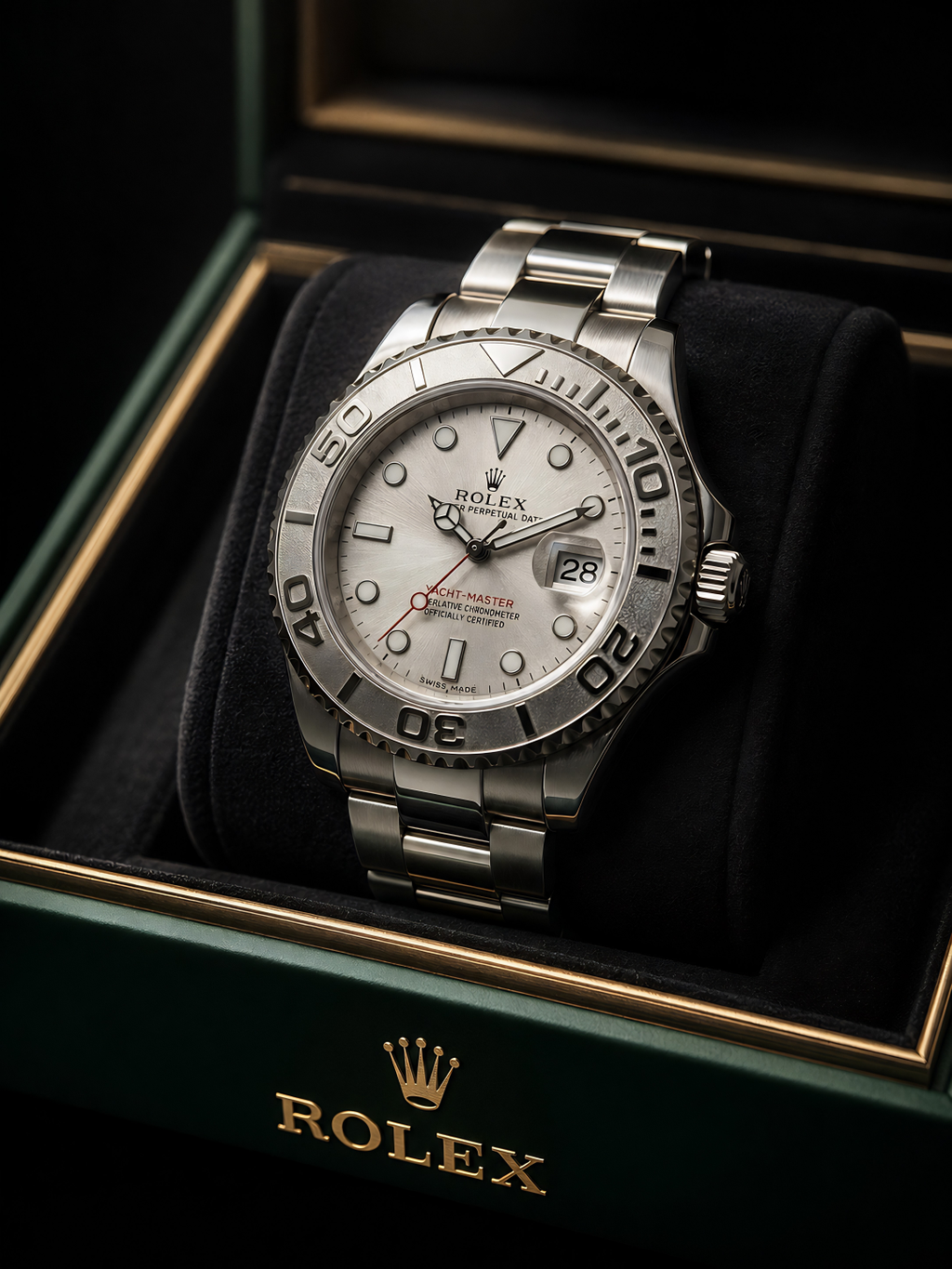 Nautical Master Rotating Bezel Watch Silver Sunray Dial | Sport Steel Bracelet