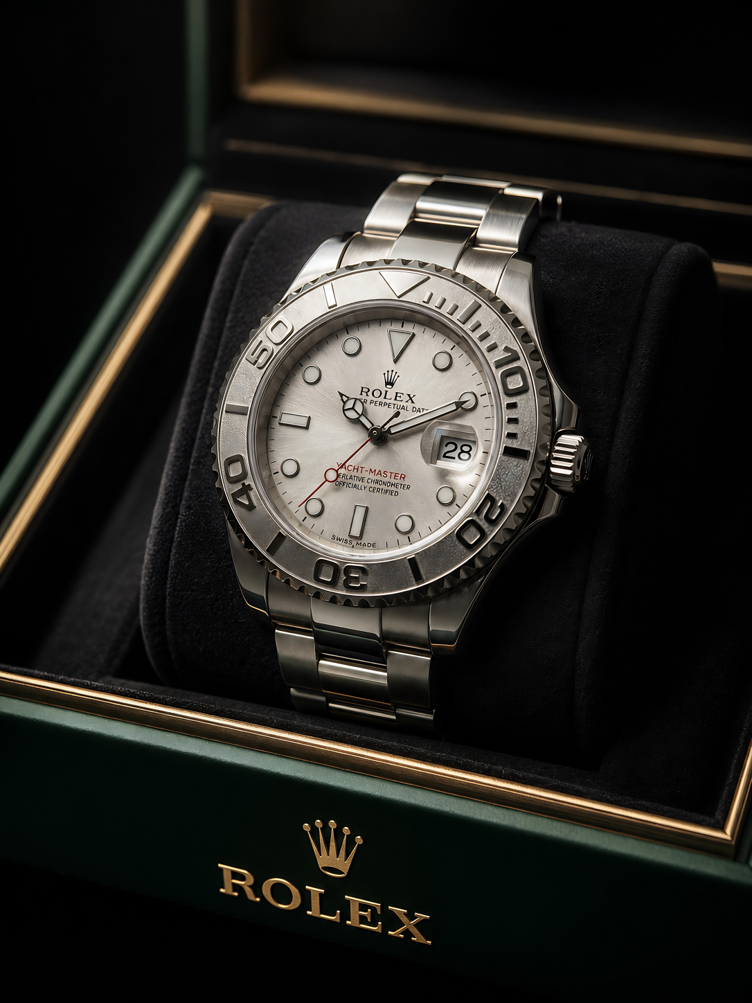 Nautical Master Rotating Bezel Watch Silver Sunray Dial | Sport Steel Bracelet