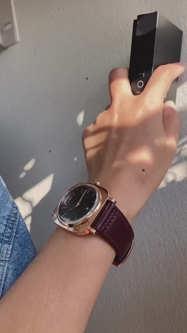 TOMI T-084 Men's Watch Quartz Date Leather Straps Sevensi