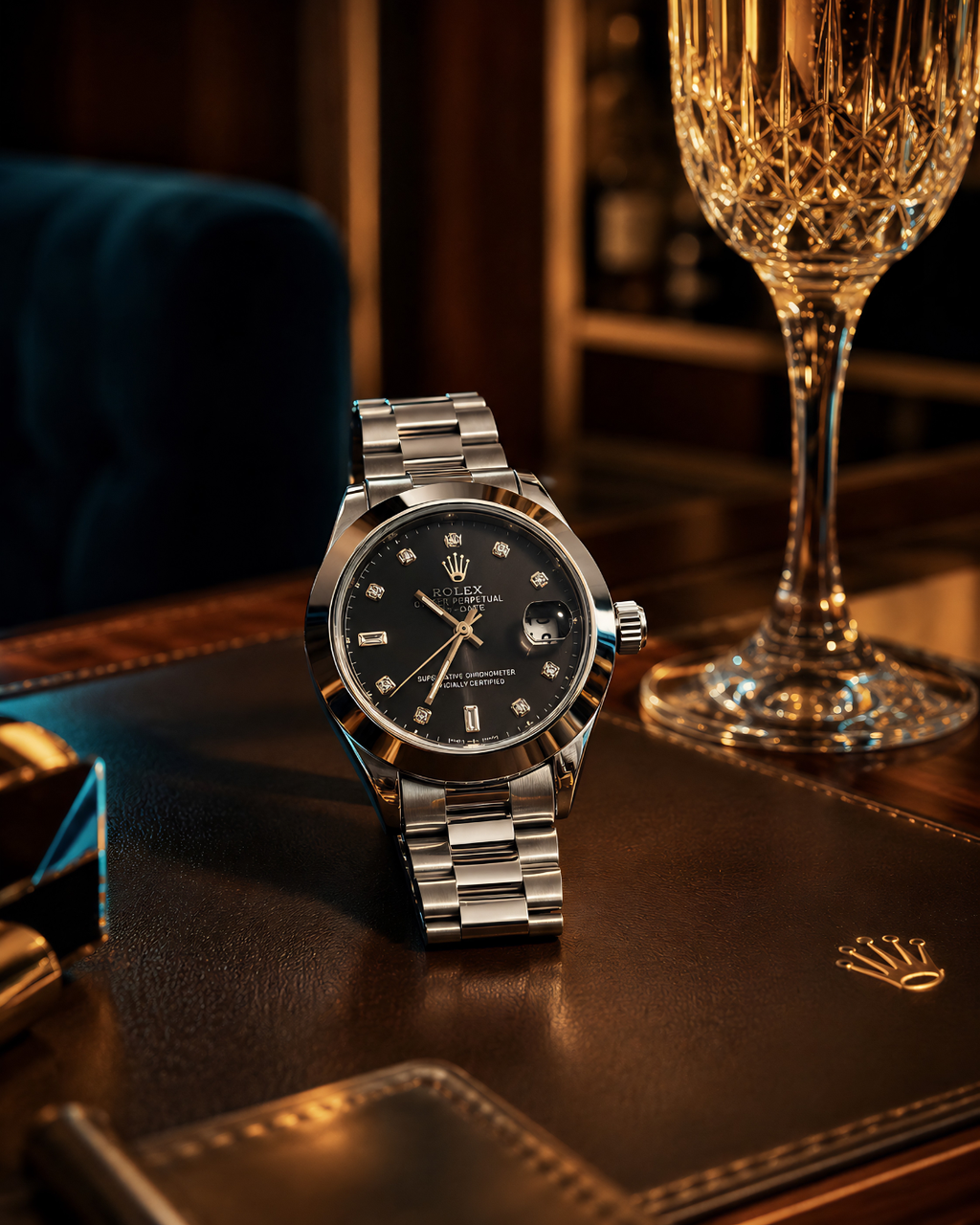 Graphite Imperial Dress Watch Dark Charcoal Dial | Diamond Crystal Markers