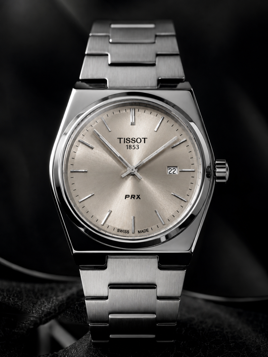 Rose Dusk Integrated Sport Watch Warm Champagne Sunray Dial | H-Link Steel Bracelet