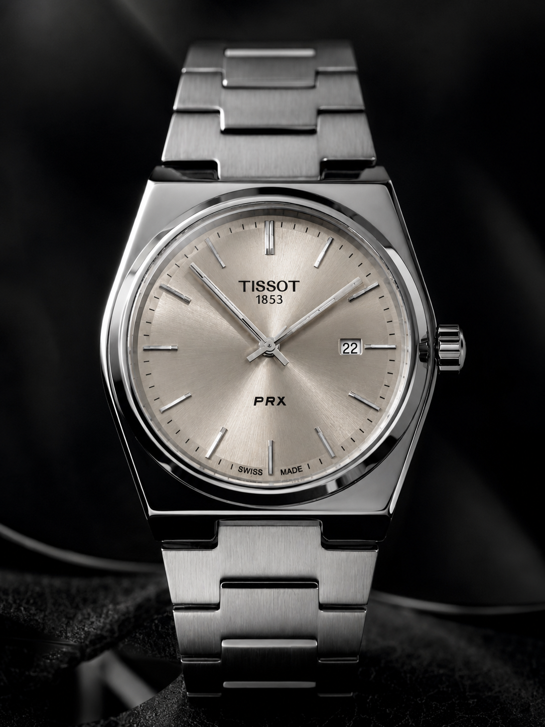 Rose Dusk Integrated Sport Watch Warm Champagne Sunray Dial | H-Link Steel Bracelet