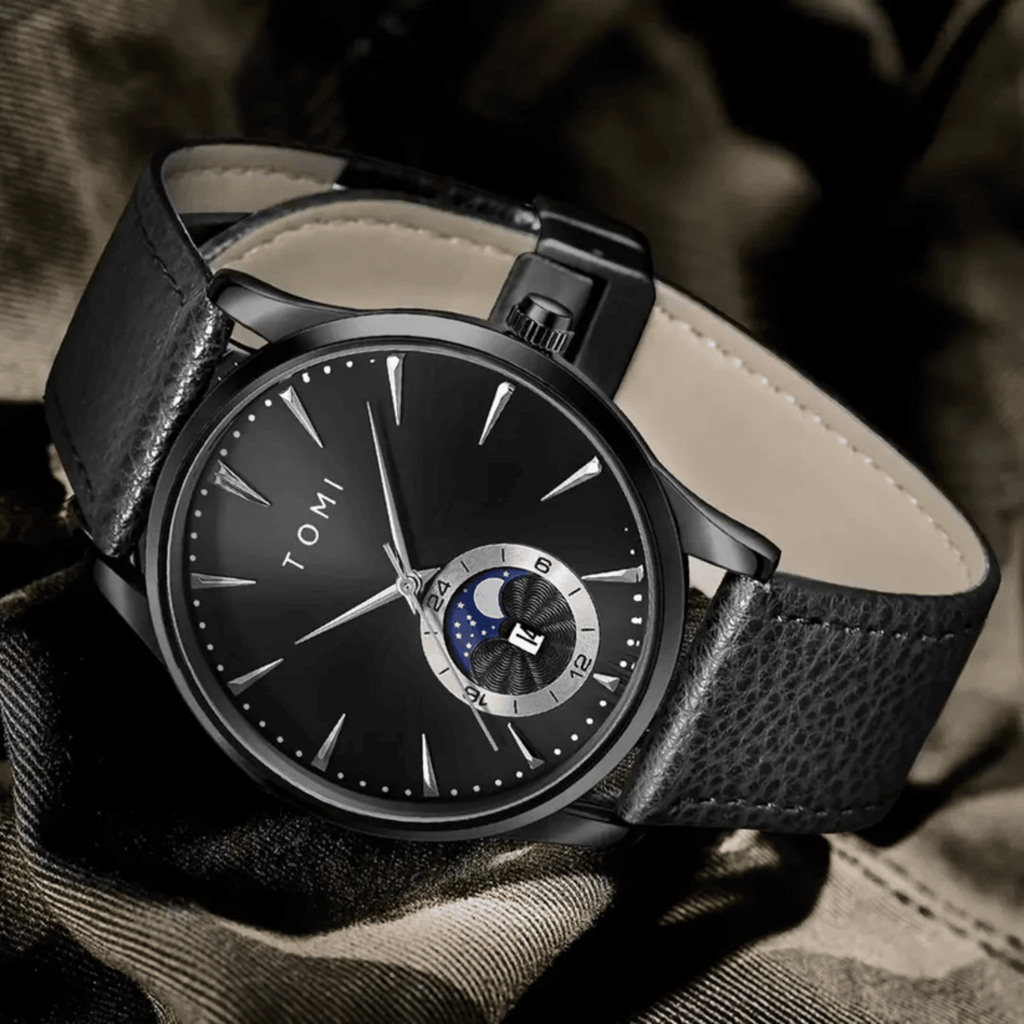 TOMI T-024 Magnetic Strap Luxury Watch Black Edition Quartz Unisex Timepiece Sevensi